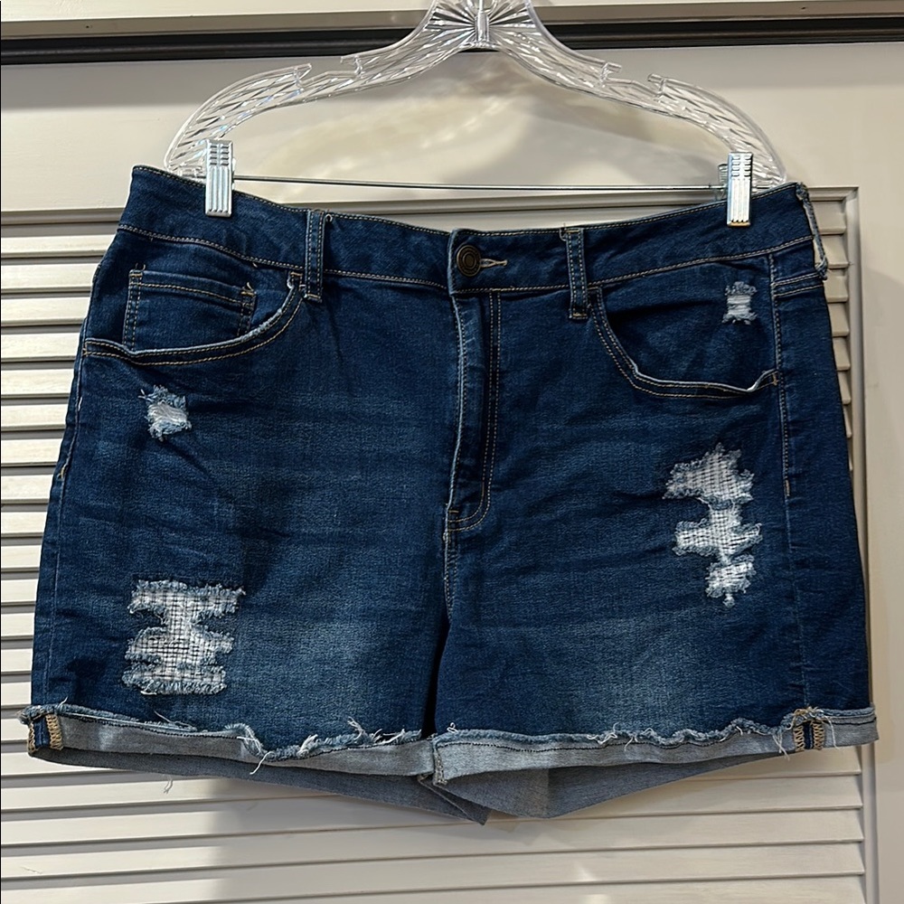 SO High-Rise Distressed Jean Shorts